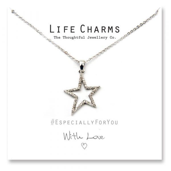 Life Charms EFY Silver CZ Star Necklace