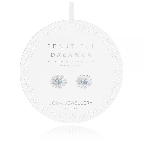 Joma Beautiful Bloom Blue Flower Stud Earrings