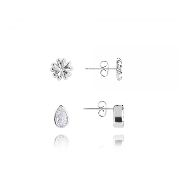 Joma Beautiful Bloom Flower Droplet Studs Earrings - Image 3