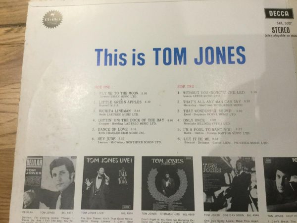 THIS IS TOM JONES LP. 1969. DECCA. STEREO. - Image 2