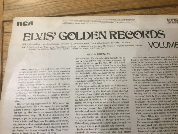 Elvis Presley, Golden Records Vol.1, Vinyl Album, GD/VG. - Image 2