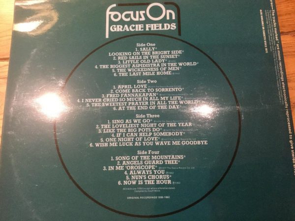 Focus on Gracie Fields inc Sally & Wish Me Luck + FOS 37/8 LP x 2 - Image 2