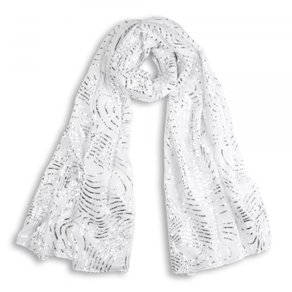 Katie Loxton Metallic Wave Scarf in Silver
