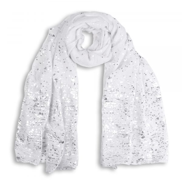 Katie Loxton Silver Dipped Scarf Frayed Edge