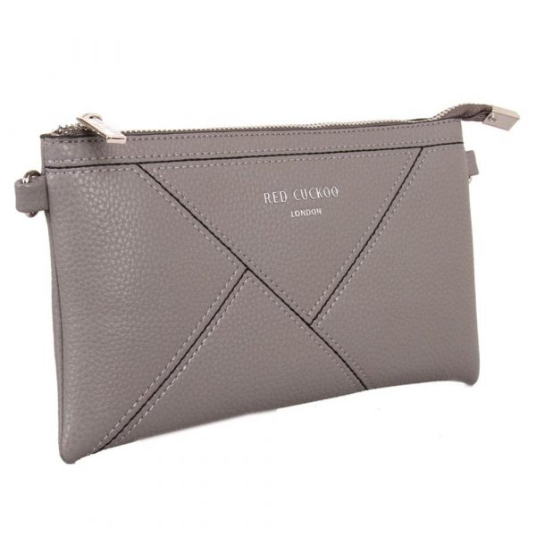 Red Cuckoo Grey Clutch/Crossbody Bag