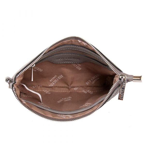 Red Cuckoo Grey Clutch/Crossbody Bag - Image 5
