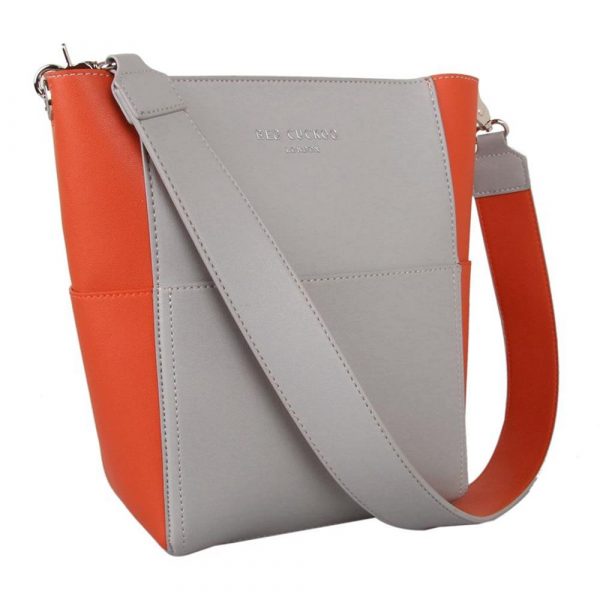 Red Cuckoo Silver/Orange Bucket Shoulder Bag 2019