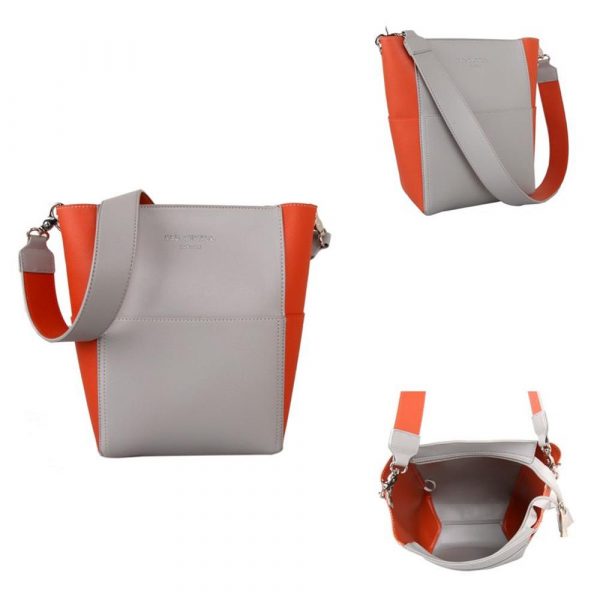 Red Cuckoo Silver/Orange Bucket Shoulder Bag 2019 - Image 4
