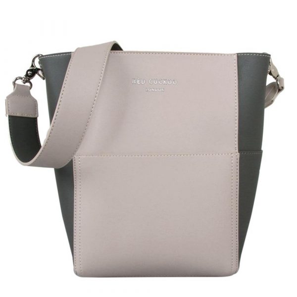 Red Cuckoo Cream/Grey Bucket Shoulder Bag 2019 - Image 3