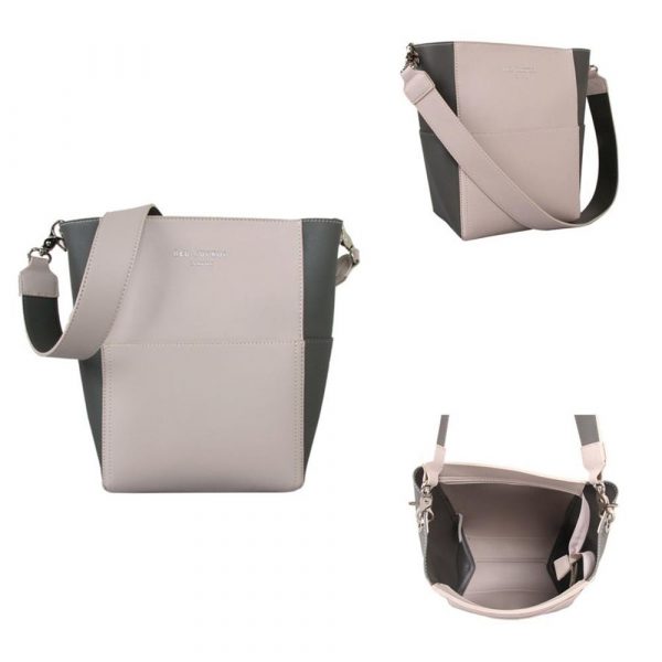 Red Cuckoo Cream/Grey Bucket Shoulder Bag 2019 - Image 4