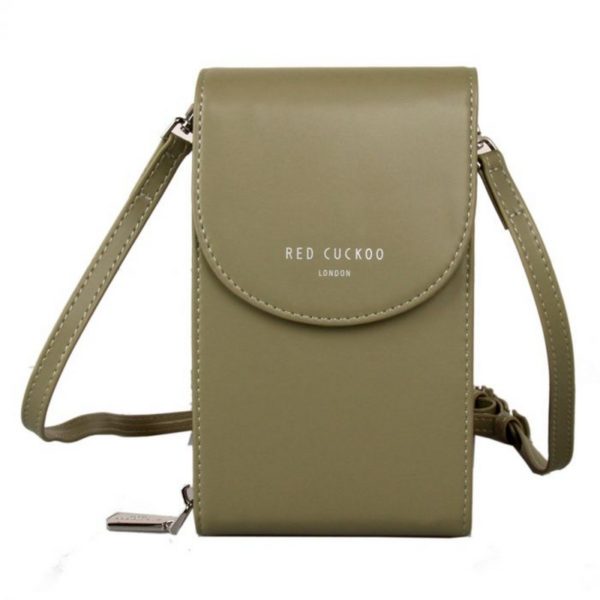 Red Cuckoo Cross Body Pouch in Tea Green
