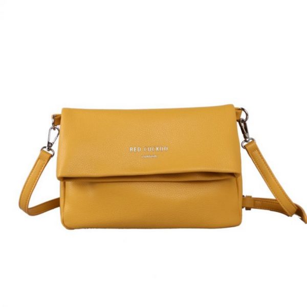 Red Cuckoo Foldover Cross Body bag in Yellow