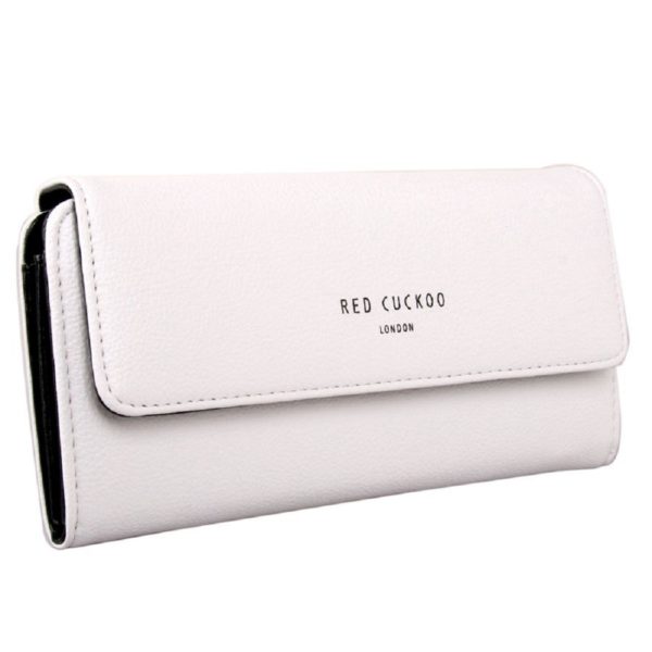 Red cuckoo Foldover Purse in White