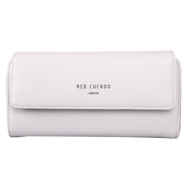 Red cuckoo Foldover Purse in White - Image 3