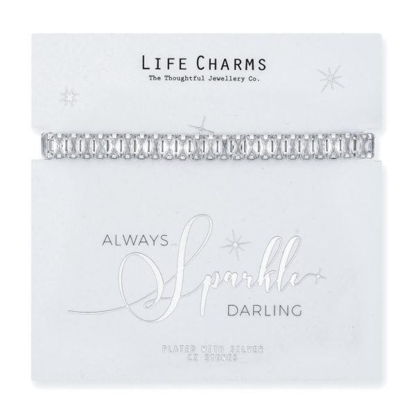 Life Charms Live Love Sparkle Cubic Zirconia Bracelet