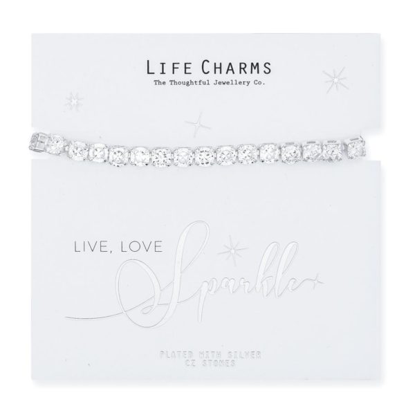 Life Charms Large princess Cut Cubic Zirconia Bracelet