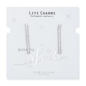 Life Charms CZ Medium Chandelier Square Drop Earrings