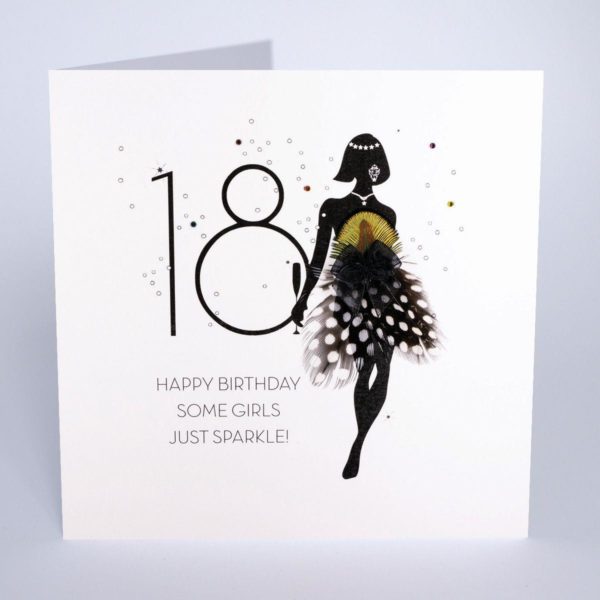 Some Girls Just Sparkle - Quality Handmade 18th Birthday Card / FOF13