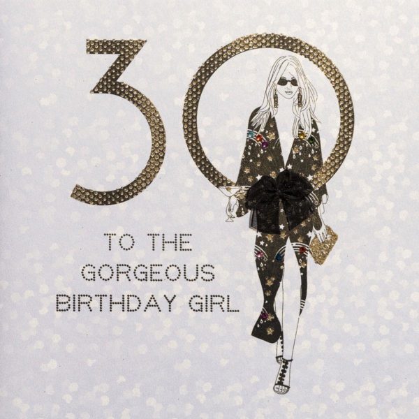 Gorgeous Birthday Girl ! - Quality Handmade 30th Birthday Card - AG13