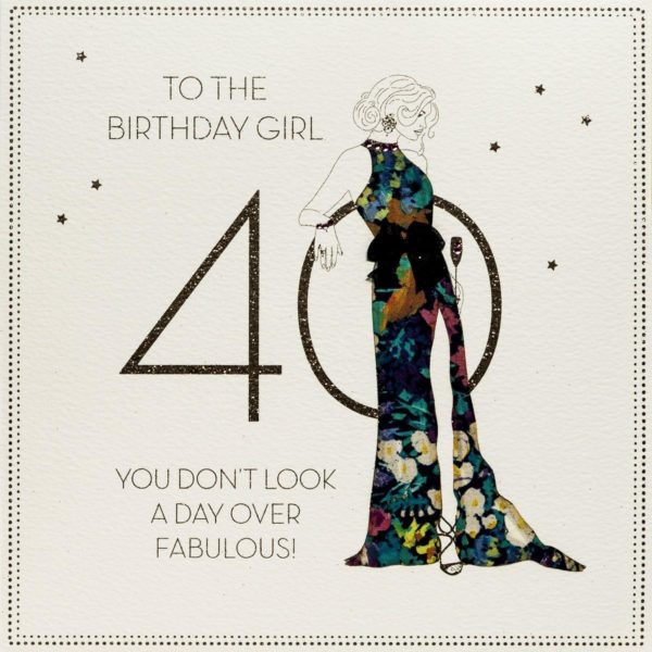 Day Over Fabulous ! - Large Handmade 40th Birthday Card - BLY6