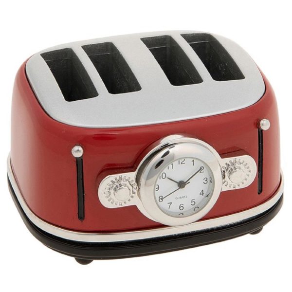 Joe Davies Miniature Clock Techno Toaster Red