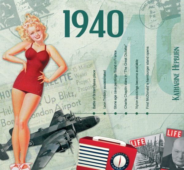80th Birthday CD & Card for 2020, music from 1940