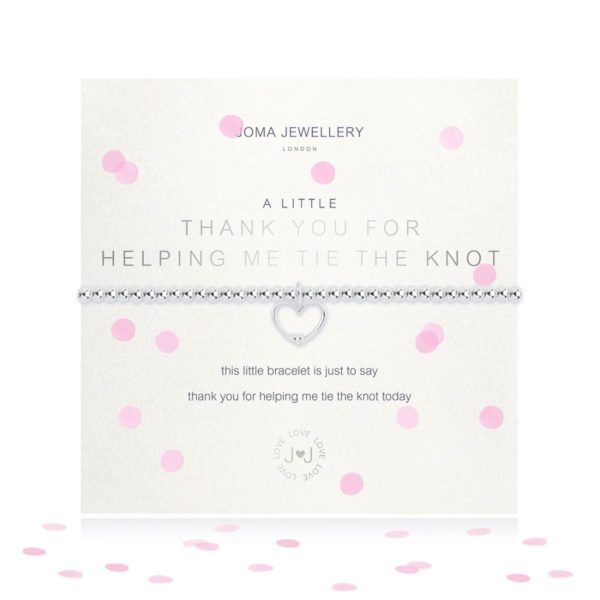 Joma Jewellery Thank You For Helping Me Tie The Knot Bracelet