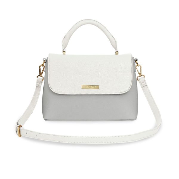 Katie Loxton Talia Two Tone Messenger Bag White/Pale Grey