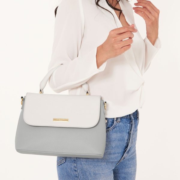 Katie Loxton Talia Two Tone Messenger Bag White/Pale Grey