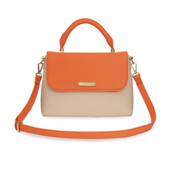 Katie Loxton Talia Two Tone Messenger Bag Orange/Tan