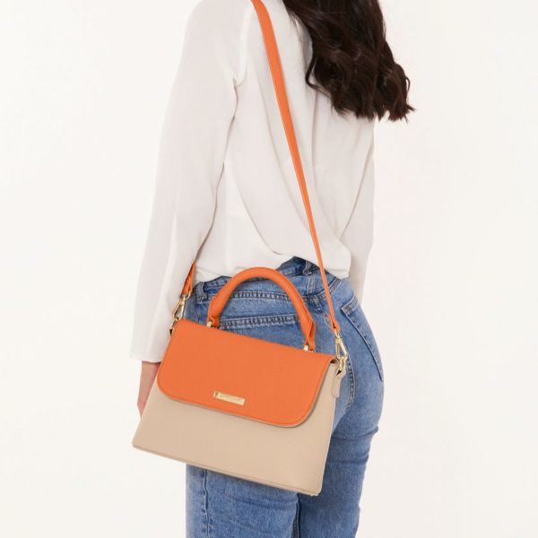 Katie Loxton Talia Two Tone Messenger Bag Orange/Tan