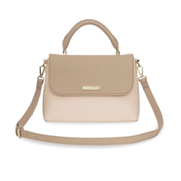 Katie Loxton Talia Two Tone Messenger Bag Taupe/Nude Pink