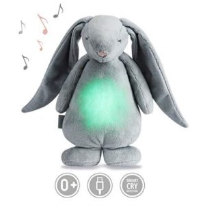 MOONIE White Pink Noise Toy | Baby Night Light Sleeping Aid | USB Recheargable Soothing Sound Comforter with Cry Sensor | Suitable from Birth | Machine Washable…