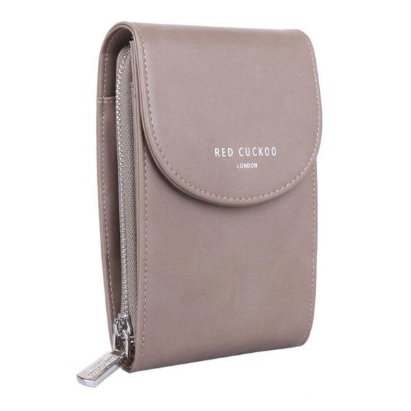 Red Cuckoo Cross Body Pouch in Taupe