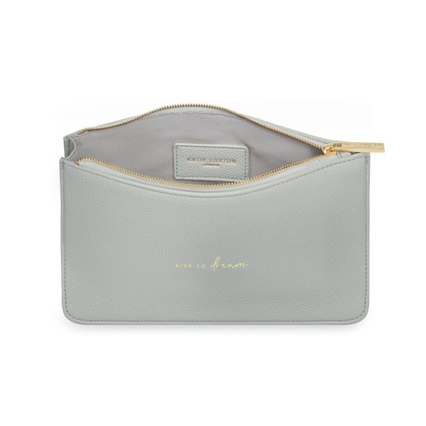 Katie Loxton Pouch Live To Dream in Pale Grey