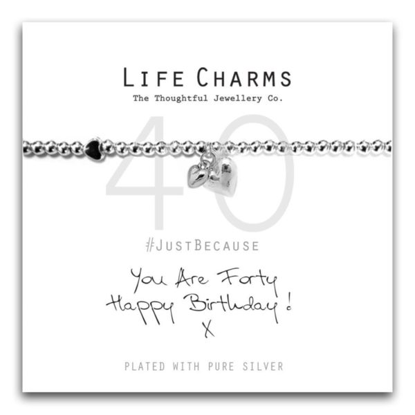 Life Charms Happy 40th Birthday Bracelet