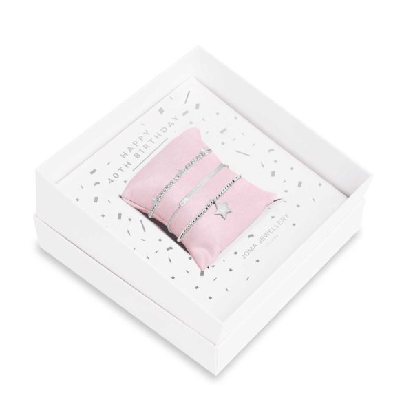 Joma Jewellery Occasions Gift Box Happy 40th Birthday bracelets