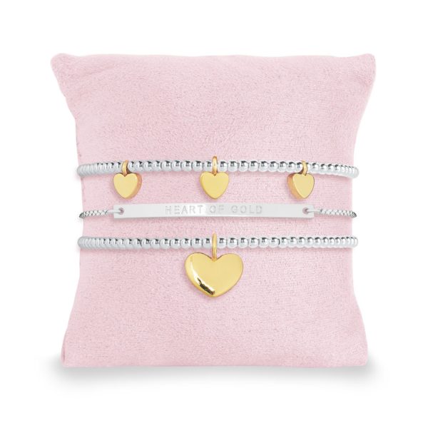 Joma Jewellery Occasion Gift Box Heart of Gold bracelets