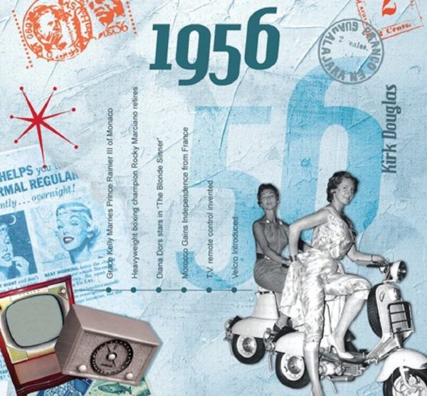 1956 CD & Greetings card, 65th Birthday gift