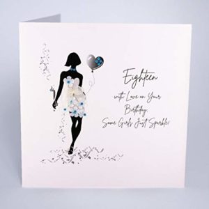 Five Dollar Shake Luxury Large Greeting Card - 18 with Love on Your Birthday Some Girls Just Sparkle