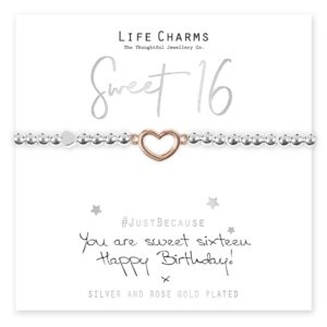 Life Charms Sweet 16 Rose Gold Heart Bracelet