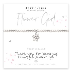 Life Charms Thank You Being My Beautiful Flower Girl Bracelet