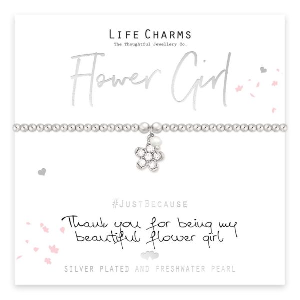 Life Charms Thank You Being My Beautiful Flower Girl Bracelet