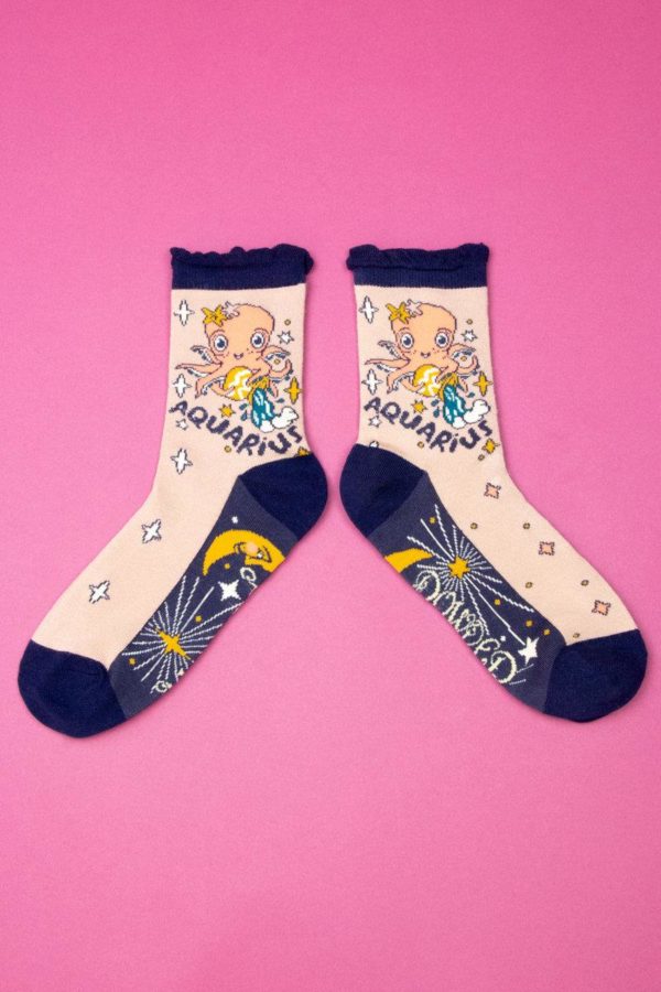 Powder Zodiac ankle socks - Aquarius