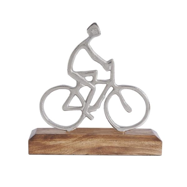 Transomnia Silver Metal Cyclist figurine