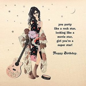 Five Dollar Shake You Party Like a Rock Star, Looking Like a Movie Star birthday card