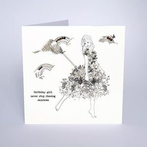 Five Dollar Shake Never Stop Chasing Rainbows birthday card