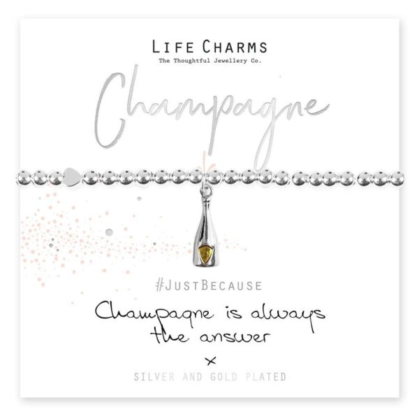 Life Charms Champagne Is Always The Answer bracelet