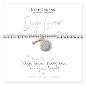 Life Charms Dogs Leave Footprints On Your Heart Bracelet