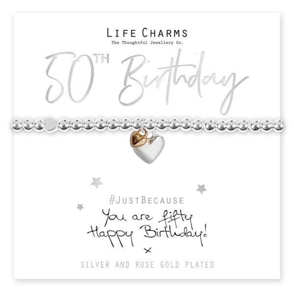 Life Charms Happy 50th Birthday Bracelet